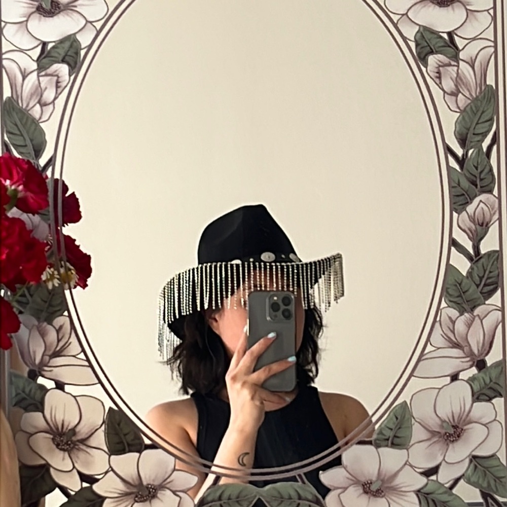 Rhinestone fringe cowboy hat